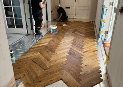 Parquet wood flooring