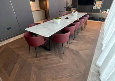 Dining room with luxury oak flooring