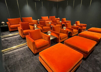 Home theatre area at luxury new build apartments in St John's Wood