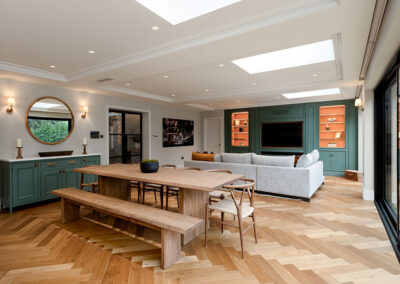 engineered oak flooring in dining space